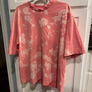 ZARA Man Salmon Pink Bleach Splatter Oversized T-Shirt Size XL